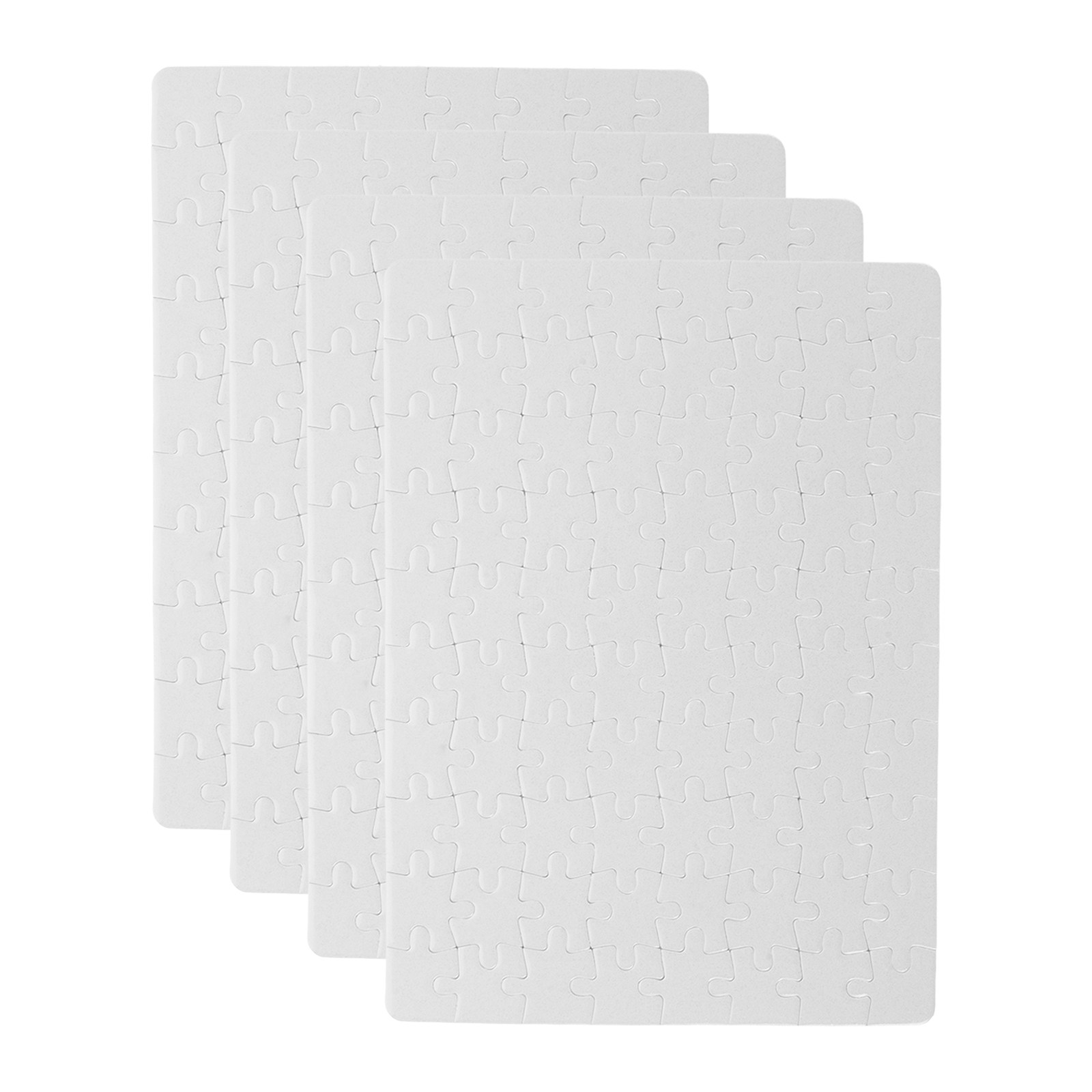 Puzzle Blank White - 4 arkusze pustych puzzli, białe puste