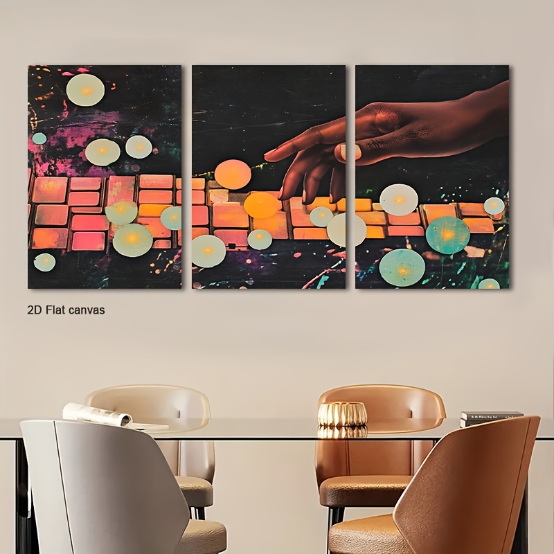 Canvas Wrap Ready - Bezramowe płótno 3-częściowe - Abstrakcyjne dzieło