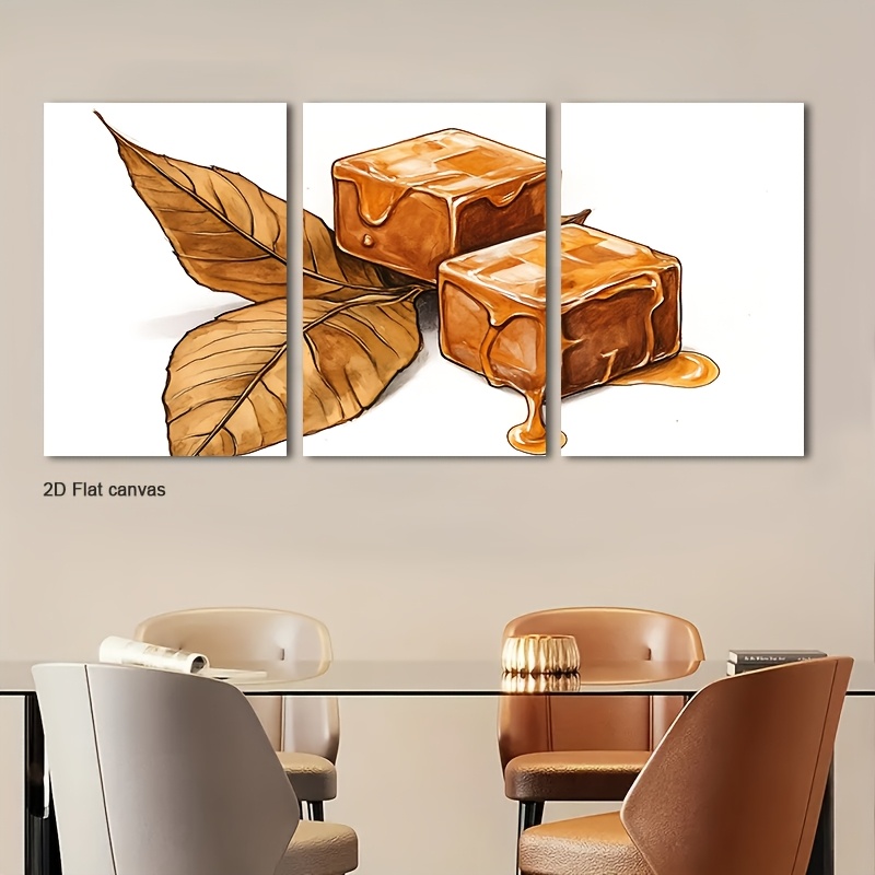 Canvas Wrap Ready - Bezramowe płótna 3-częściowe Modern Caramel &