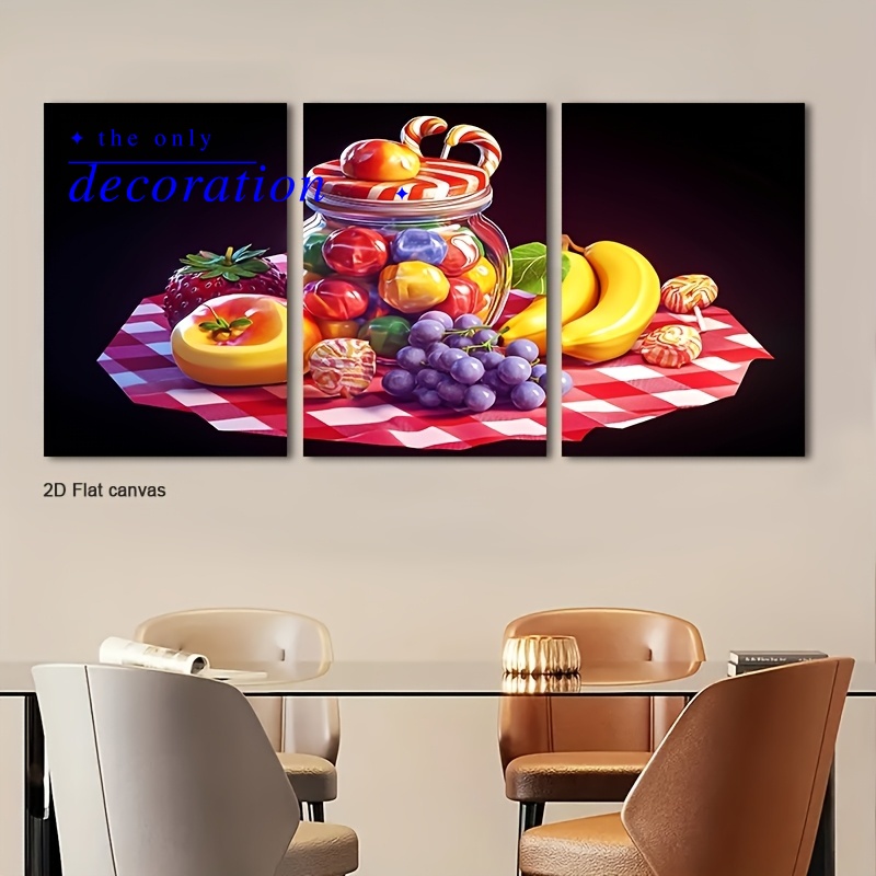 Canvas Wrap Ready - 3 sztuki oprawionych obrazów z cukierkami