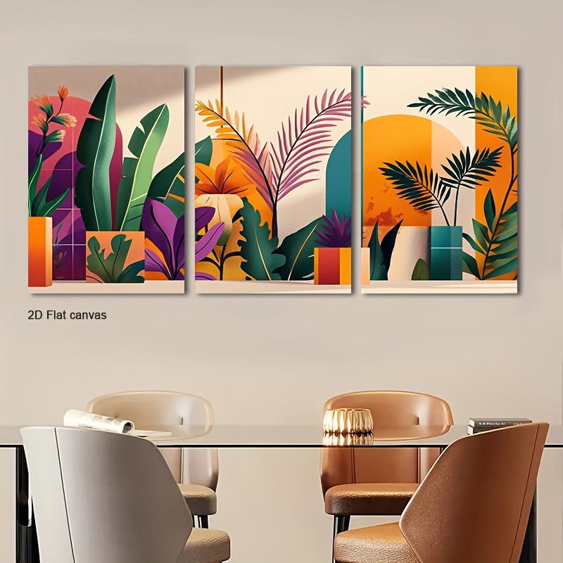 Canvas Wrap Ready - Bezramowe płótno 3-częściowe z tropikalnymi palmami